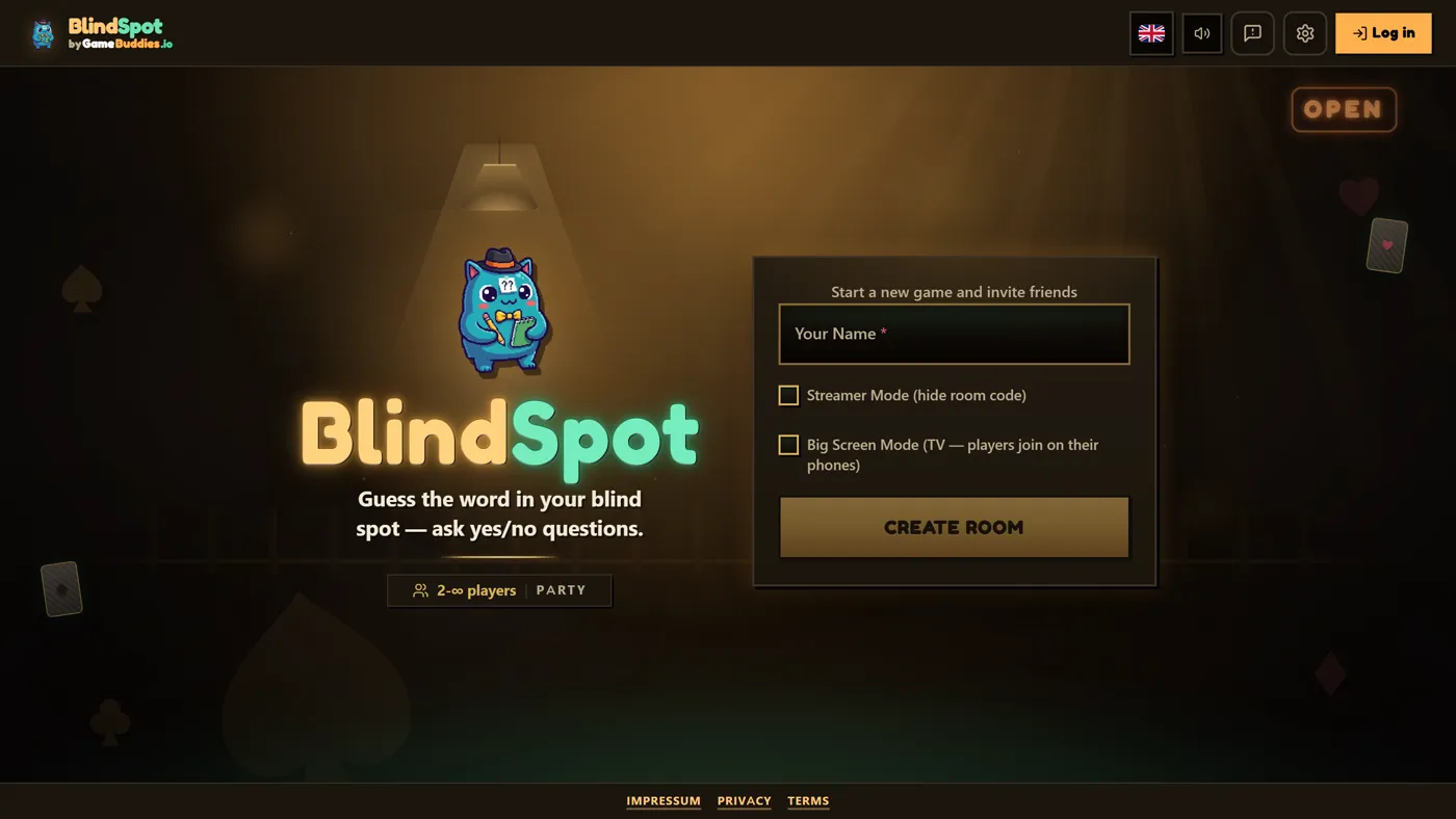 BlindSpot start screen