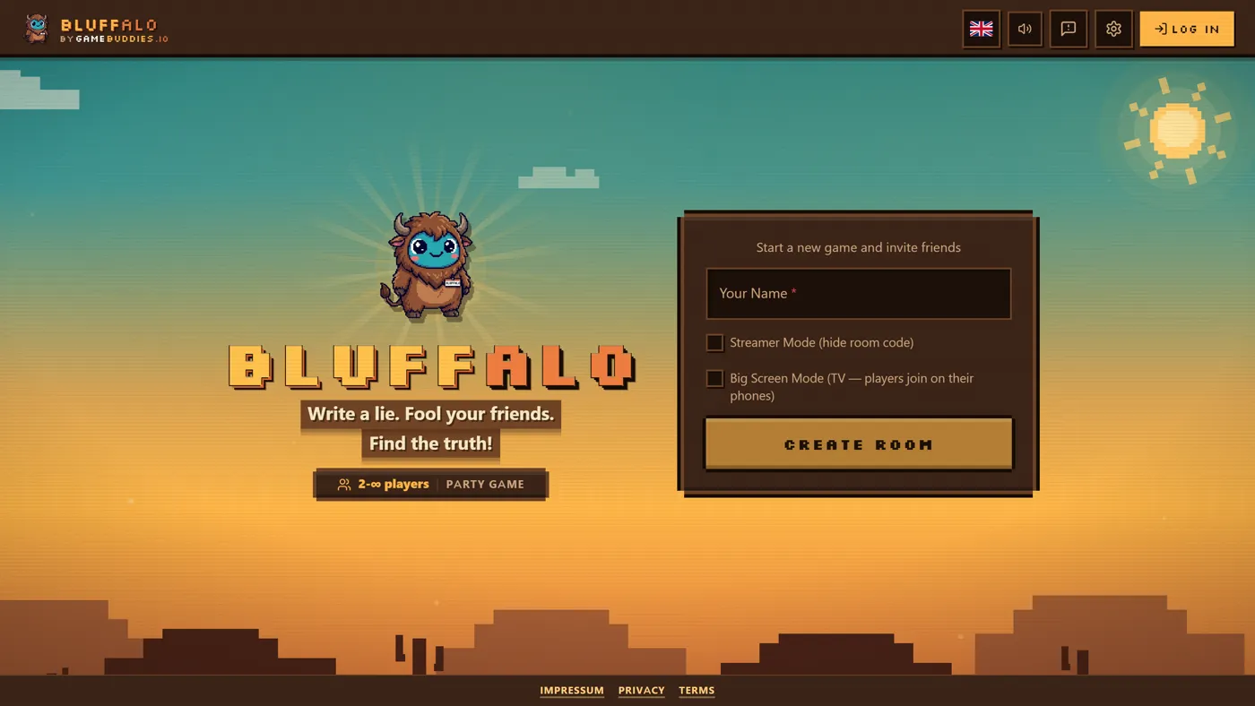 Bluffalo start screen