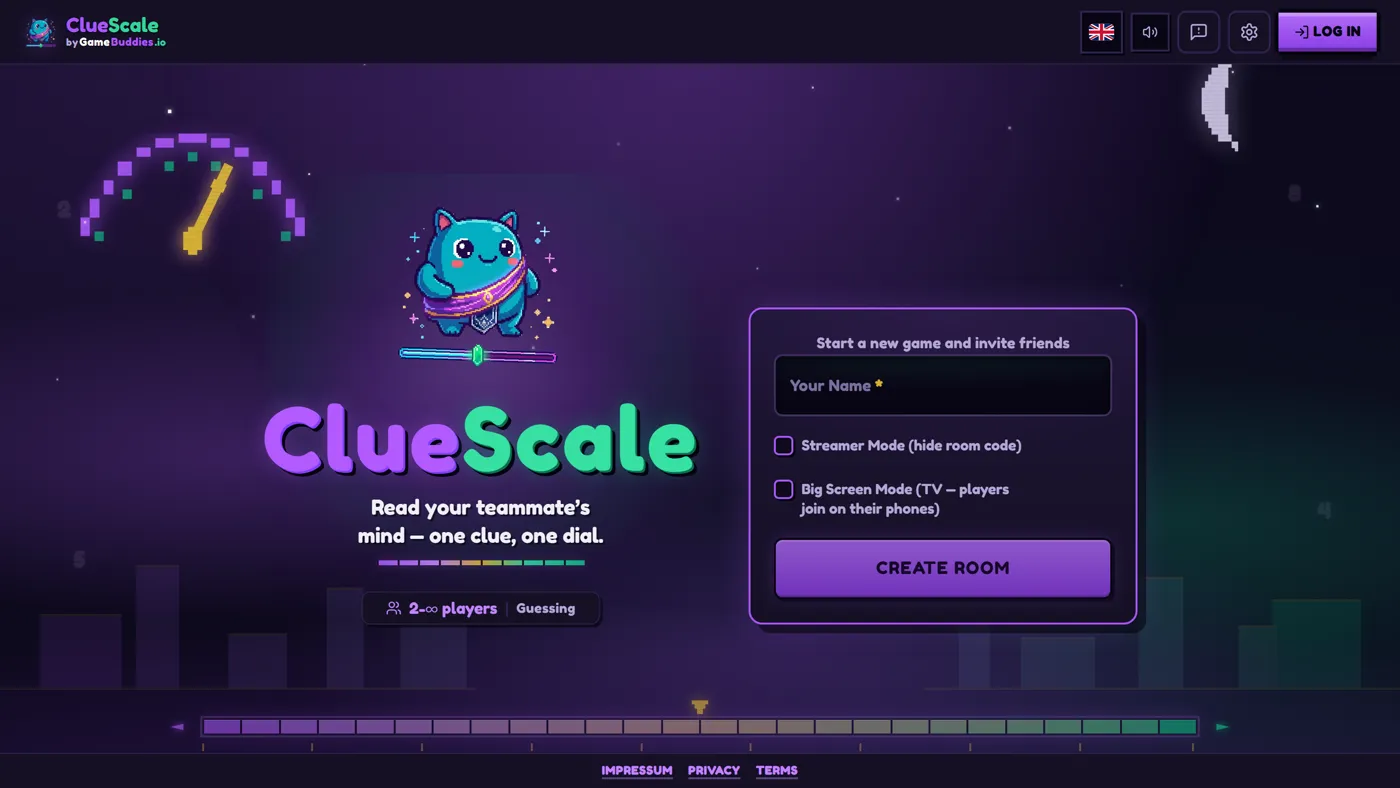 ClueScale start screen