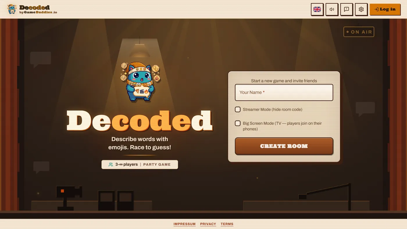 Decoded start screen