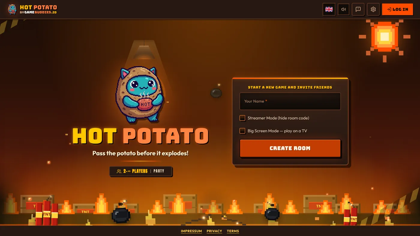 Hot Potato start screen