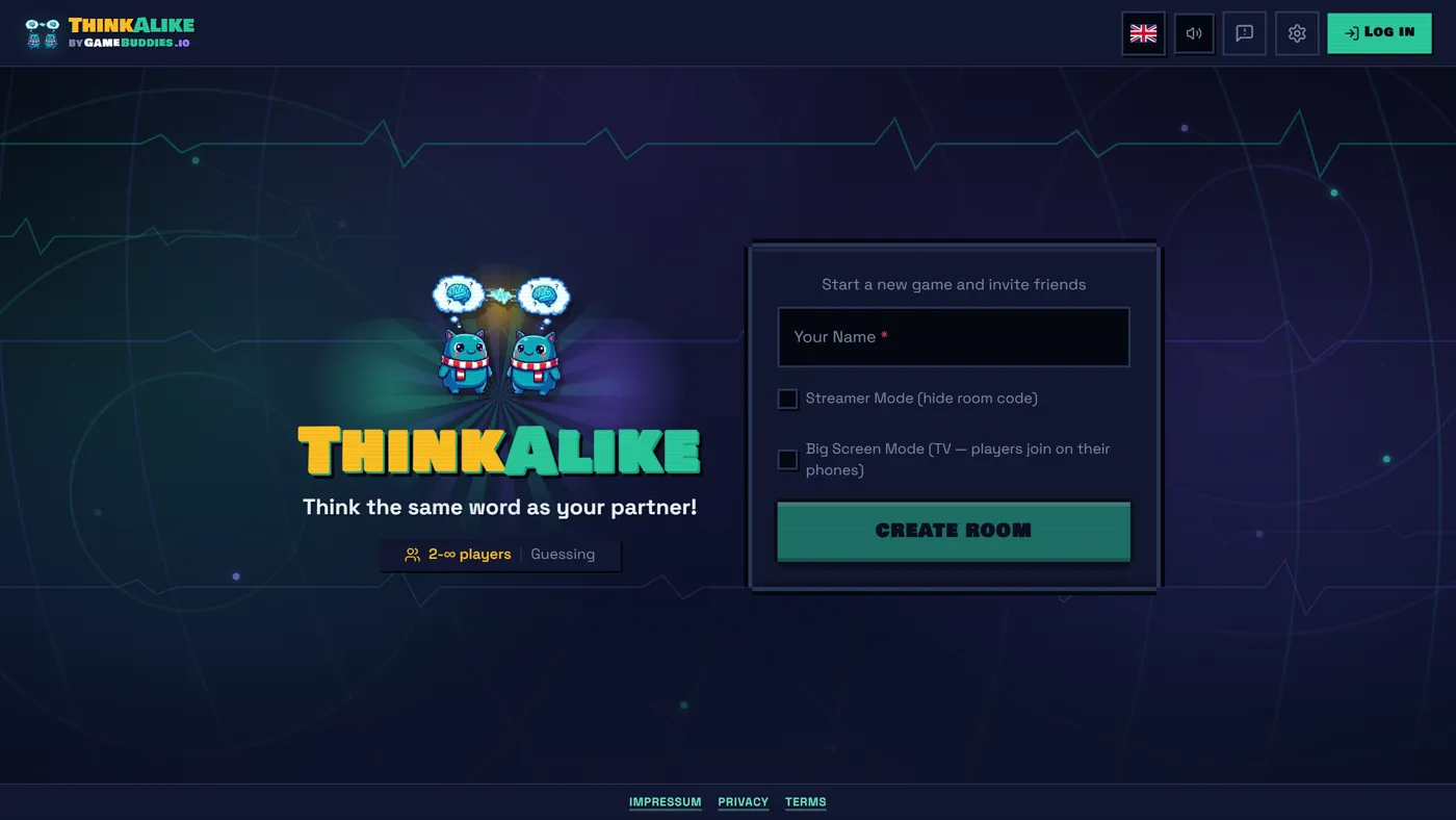 ThinkAlike start screen